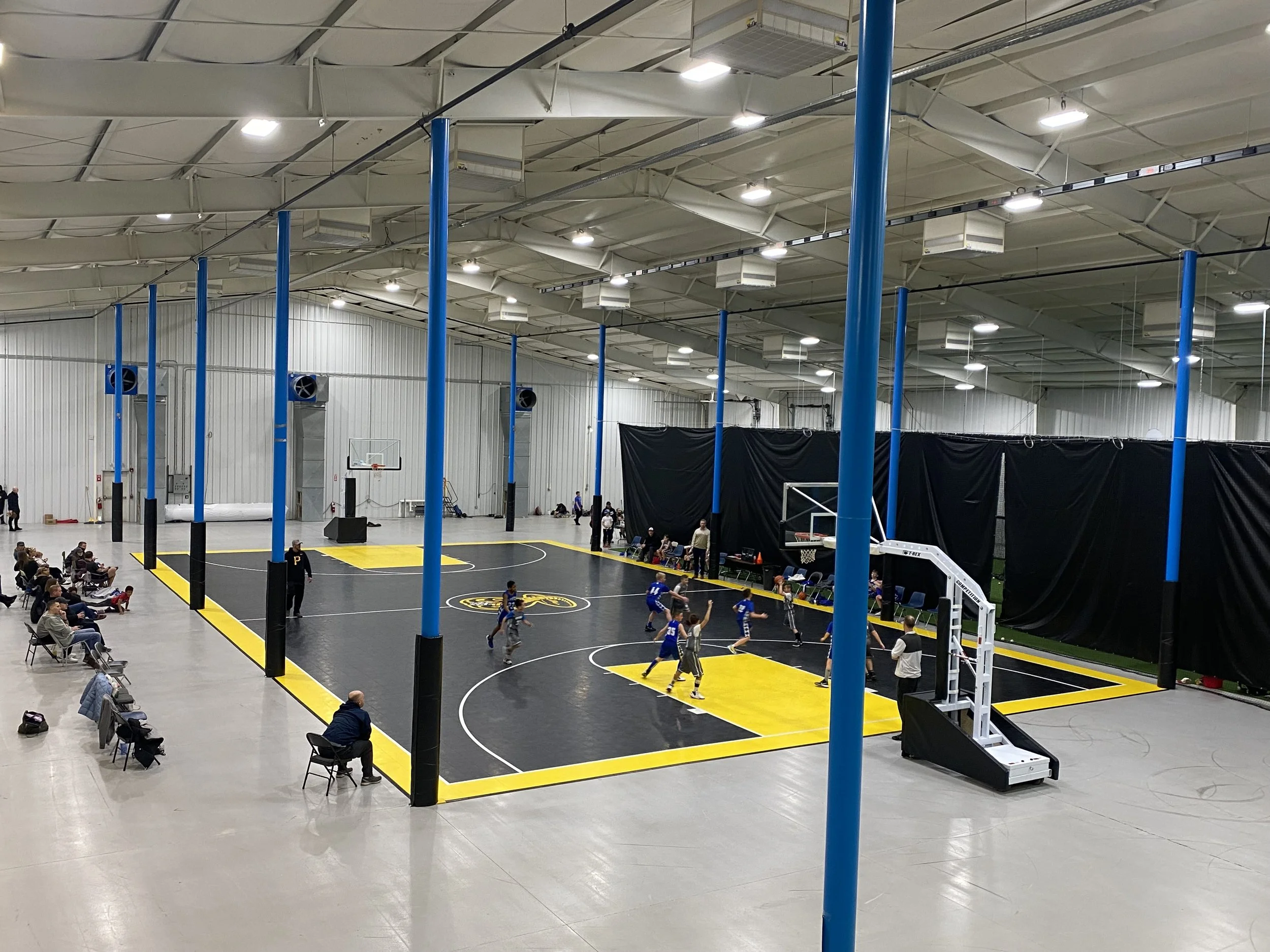 Indoor basketball courts at Industry Sports